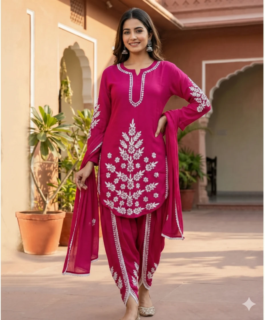 Magenta Ethnic Suit